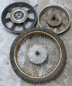 Three DOT and Yamaha motorbike wheels