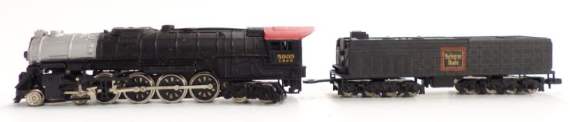 Bachmann N gauge model railway Northern 4-8-4 locomotive 5605 & 52 tender, 58066, in original box.