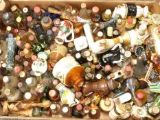 Large collection of alcoholic miniatures including whisky, liqueurs, cider etc, some in novelty
