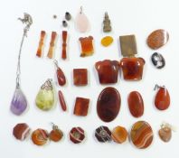 A collection of agate sections including Victorian examples