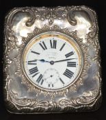 J C Vickery Goliath type keyless winding open faced pocket watch with inset subsidiary seconds dial,