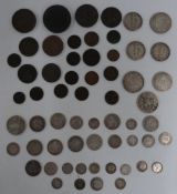 A collection of Georgian, Victorian and Edwardian silver coinage, approximately 181g together with a
