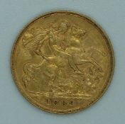 1909 Edward VII gold half sovereign