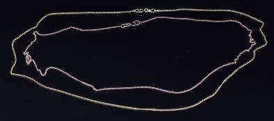 A 9ct rose gold chain/ necklace, 1.6g and an 18ct gold chain/ necklace, 2.8g, length 46cm