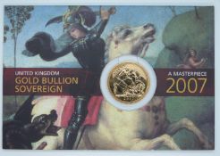 2007 gold full sovereign in Royal Mint Gold Bullion presentation pack