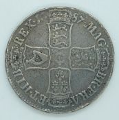 James II 1687 crown second bust, TERTIO edge, toned