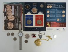 A small collection of modern coinage to include miniature gold 2016 Queen Mother's 90th Birthday