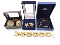 A collection of jewellery including Monet earrings and bracelet, Exquisite brooch and matching