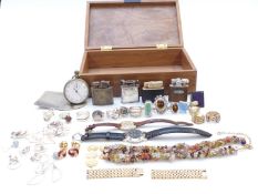 Eleven silver rings, silver earrings, Ronson & Dunhill lighters, etc