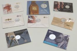 A collection of Royal Mint fine silver coins in presentation packs comprising Big Ben £100 2015, £50