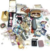 A large collection of costume jewellery including Hollywood brooch, Monet bangles, beads,