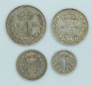 Victorian veiled head four coin Maundy set 1894 (no case)