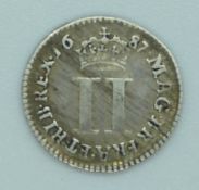 James II 1687 Maundy twopence, VF