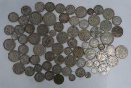 Approximately 520g of pre-1947 UK silver coinage with small Victorian content