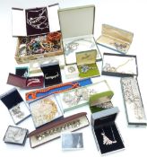 A collection of vintage diamanté, beads, etc