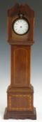 A 19thC watch holder in the form of a longcase clock, 33cm tall