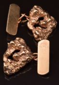 A pair of 9ct gold cufflinks, 10.6g