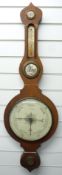 Late 19thC wall barometer with JJ Lockwood to painted 25cm dial, thermometer, hygrometer and