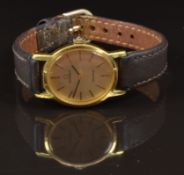 Omega ladies wristwatch ref. 511.0411 with black hands, two-tone baton hour markers, gold dial, gold