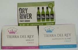 Seventy-two New World red and white wines comprising 24 bottles of Tierra Del Rey Chilean