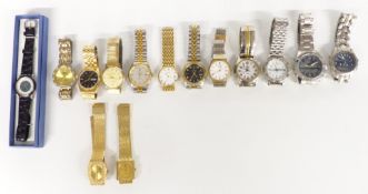 Fourteen various gentleman's wristwatches including Rotary, Sekonda, Warwick Watch Co etc.