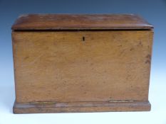 A late 19thC/early 20thC campaign / travelling writing slope and stationery cabinet with spring