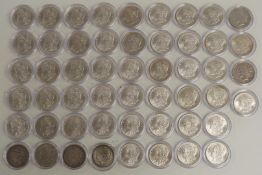 A collection of 52 USA silver dollars 'Eagle' Morgan Liberty etc ranging from1881-1922