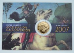2007 gold half sovereign, in Royal Mint Gold Bullion presentation pack