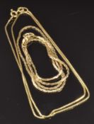 A 14ct gold chain, 3g, and a 9ct gold chain, 1.4g, length 40cm