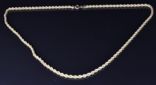 A 9ct gold rope twist necklace, 4.1g, length 44cm