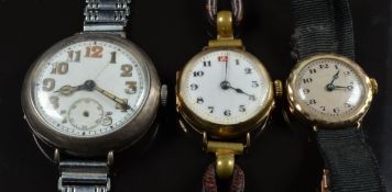 Two 9ct gold ladies wristwatches, one Collingwood the other unnamed together with a silver