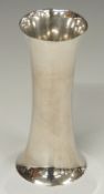 George V hallmarked silver vase of waisted form, Birmingham 1914 maker A & J Zimmerman Ltd, height