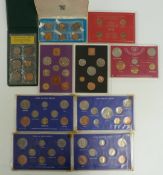 Pre-decimal 1960s UK coin sets, together with Queen Elizabeth set of farthings, 1970 and 1971 set,