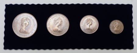 1972 silver Jersey Royal Wedding set comprising four graduated coins, in case with certificate