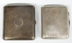 Two hallmarked silver cigarette cases, weight 178g