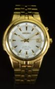 Seiko Kinetic gentleman's wristwatch ref. 5M42-0L20 with date aperture, luminous and gold hands