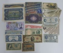 A collection of overseas banknotes to include Germany, Chile, Denmark, Switzerland etc