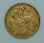 1909 Edward VII gold half sovereign