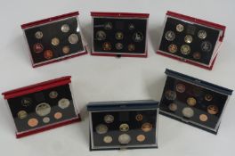 Royal Mint UK proof coin collection sets, various dates including 1983, 1984, 1986, 1987, 1993 and