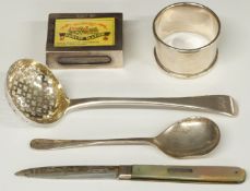 Georgian hallmarked silver sifter spoon, London 1811, maker William Eley, William Fearn & William