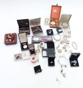 A collection of silver jewellery including bracelets, bangles, pendants, earrings, rings, etc