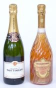 Two bottles of Champagne, Tsarine Chanoine Rosé Brut 750ml, 12% vol and Taittinger Brut 750ml, 12%