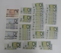 Seventy one British banknotes 1980-1988, Somerset consecutive uncirculated groups of notes to