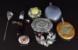 Victorian silver brooch with engraved decoration, Birmingham 1894, two Victorian silver brooches set