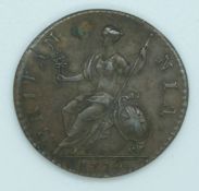 George III 1770 halfpenny VF-EF
