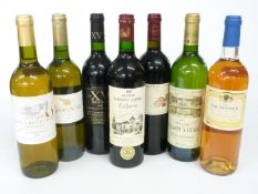 Seven bottles of mixed French wines comprising Chateau de Respide Graves 2002, 12.5% vol, Le XV de