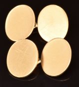 A pair of 18ct gold cufflinks, London 1878, maker RT, 11.4g.