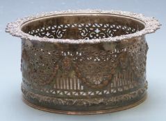 Silver plated centrepiece with pierced and embossed decoration, diameter 26cm