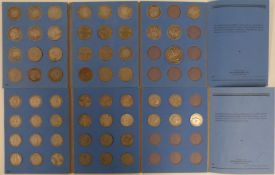 Two Don Hirschhorn Ltd folders containing UK half crowns and florins, Queen Victoria onwards,