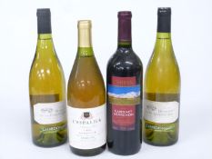 Four bottles of wine including L'Espalier 1993 Bordeaux white 12% vol, two Domaine De La Ferrandiere